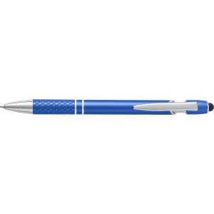 Alumínium golyóstoll érintővel, kék tollbetéttel, kék (fém golyóstoll)
