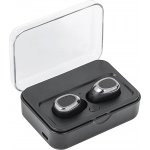 Vezeték nélküli fülhallgató és powerbank, 2000 mAh, fekete (fülhallgató, fejhallgató)