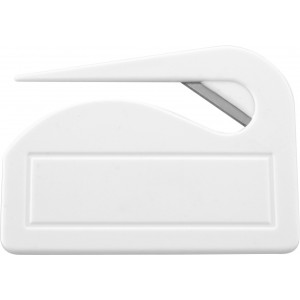 Műanyag levélbontó, fehér (íróasztali felszerelés)