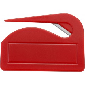 Műanyag levélbontó, piros (íróasztali felszerelés)