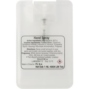 Kézfertőtlenítő spray, 20 ml, natúr (kézfertőtlenítő)