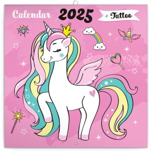 Lemeznapt�r Happy Unicorns 2027, 30 � 30 cm