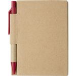 Mini füzet tollal, 80 lapos, fekete tollbetéttel, natúr/piros (6419-08)