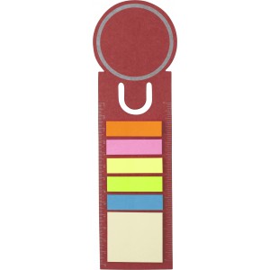 Kör alakú könyvjelző, öntapadó lapokkal, piros (öntapadó jelölőlapok)