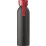 Alumínium palack, 650 ml, fekete/piros