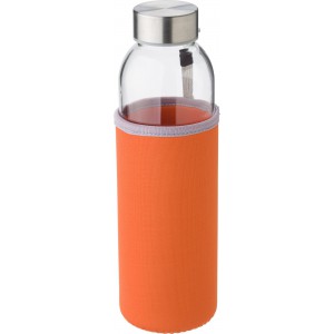 Üvegpalack neoprén tokban, 500 ml, narancs (vizespalack)
