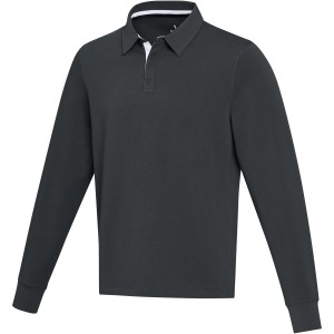 Elevate Clyde uniszex rugby pulóver, Solid black (pulóver)