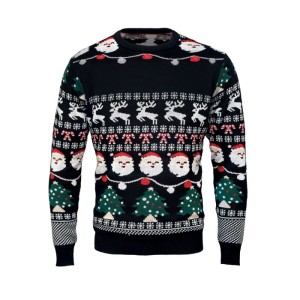 Kar�csonyi LED-es pul�ver L/XL, Fekete