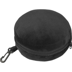 Poliészter útipárna készlet, fekete (utazócikk)