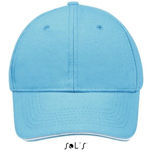 Sols Buffalo 6 paneles baseballsapka, Turquoise/White (sapka)