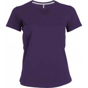 Kariban ni V-nyak pl, Purple (T-shirt, pl, 90-100% pamut)