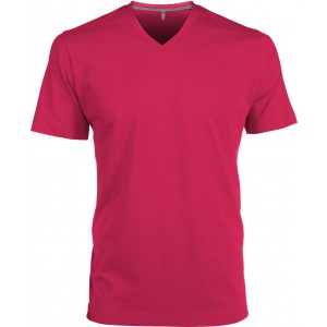 Kariban V-nyak frfipl, Fuchsia (T-shirt, pl, 90-100% pamut)