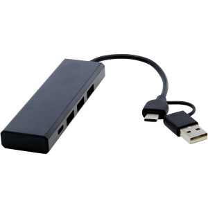 Rise USB 2.0 hub, fekete (vezetk, eloszt, adapter, kbel)